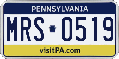 PA license plate MRS0519
