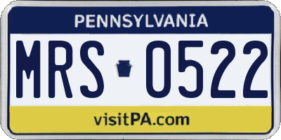PA license plate MRS0522