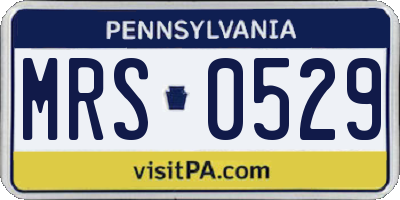 PA license plate MRS0529