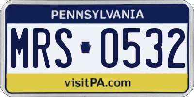 PA license plate MRS0532