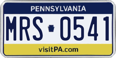 PA license plate MRS0541