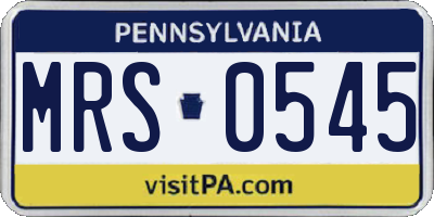 PA license plate MRS0545