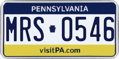 PA license plate MRS0546