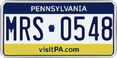 PA license plate MRS0548