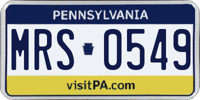 PA license plate MRS0549