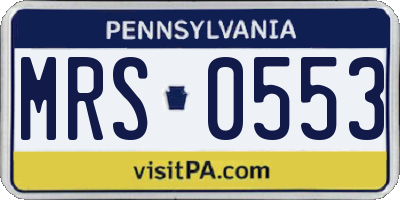 PA license plate MRS0553