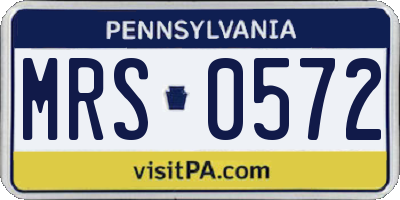PA license plate MRS0572
