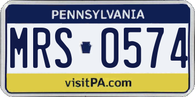 PA license plate MRS0574