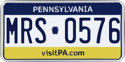 PA license plate MRS0576