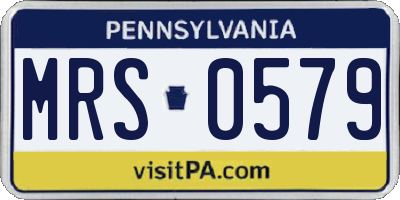PA license plate MRS0579