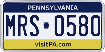 PA license plate MRS0580