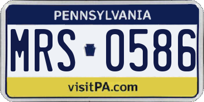 PA license plate MRS0586