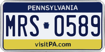PA license plate MRS0589