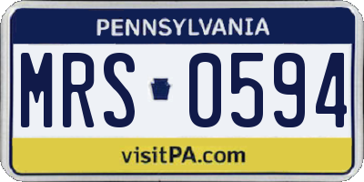 PA license plate MRS0594