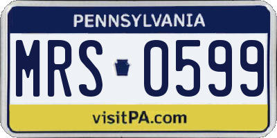 PA license plate MRS0599