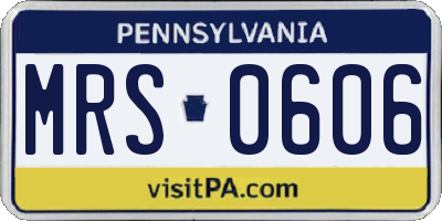 PA license plate MRS0606