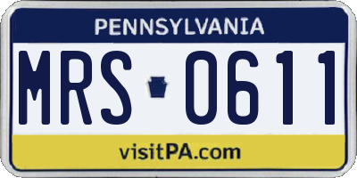 PA license plate MRS0611