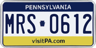 PA license plate MRS0612