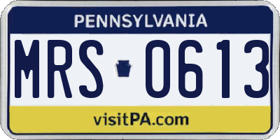 PA license plate MRS0613