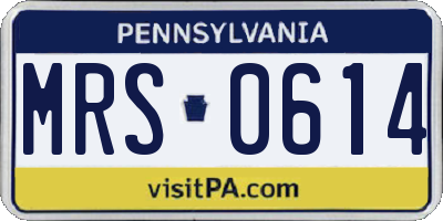 PA license plate MRS0614