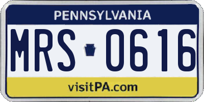 PA license plate MRS0616
