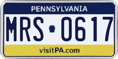 PA license plate MRS0617