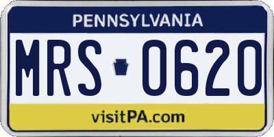PA license plate MRS0620
