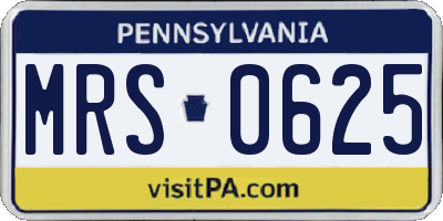 PA license plate MRS0625