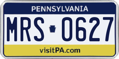 PA license plate MRS0627