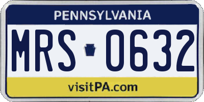 PA license plate MRS0632