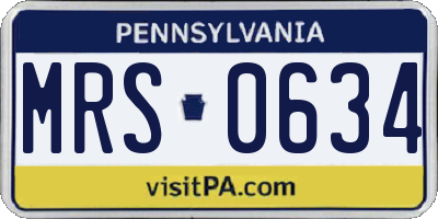 PA license plate MRS0634