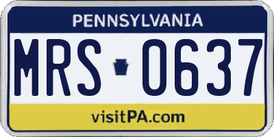 PA license plate MRS0637