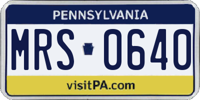 PA license plate MRS0640