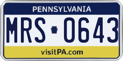 PA license plate MRS0643