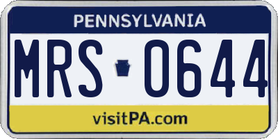 PA license plate MRS0644