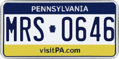 PA license plate MRS0646