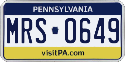 PA license plate MRS0649