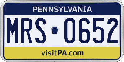 PA license plate MRS0652