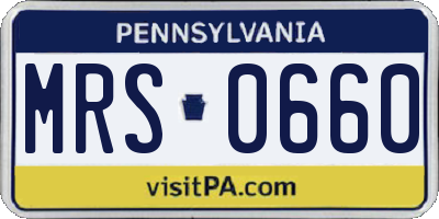 PA license plate MRS0660