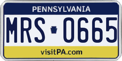 PA license plate MRS0665
