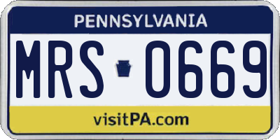 PA license plate MRS0669