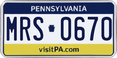 PA license plate MRS0670