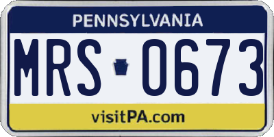 PA license plate MRS0673