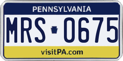 PA license plate MRS0675