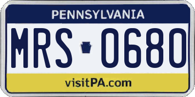 PA license plate MRS0680