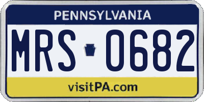 PA license plate MRS0682