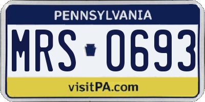 PA license plate MRS0693