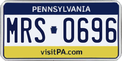 PA license plate MRS0696