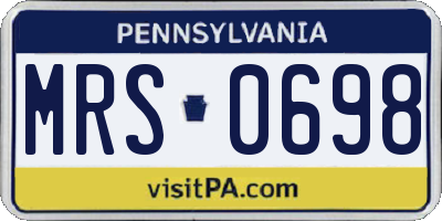 PA license plate MRS0698