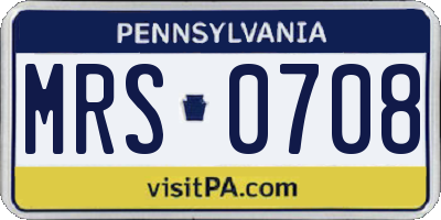 PA license plate MRS0708